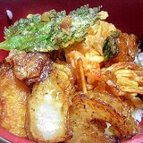 市販の天ぷらを使ったタレたっぷり天丼